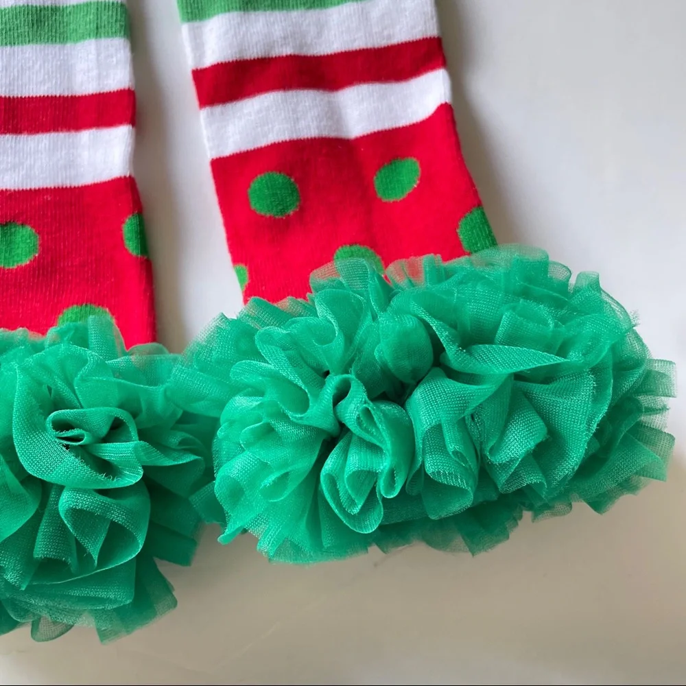Christmas Holiday headband and leg warmer Bundle